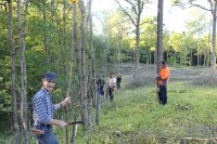 Ausmessen und Markieren der Schlagflächen im Rechtlerwald Weigenheim